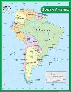 SOUTH AMERICA MAP CHART 17X22 by TEACHER CREATED RESOURCES : Teaching Materials : Office Products