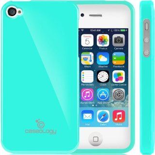 [Drop Protection] Caseology Apple iPhone 4 / 4S Slim Fit Skin Cover [Shock Absorbent] TPU Bumper Case [Turquoise Mint] [Made in Korea] (for Verizon, AT&T Sprint, T mobile, Unlocked): Cell Phones & Accessories