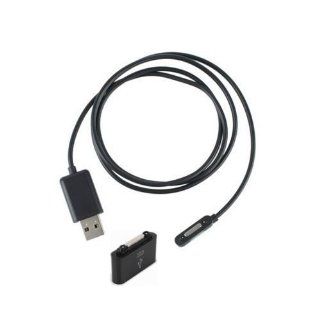 New Magnetic USB Charging Cable with Magnetic Charger Adapter Converter Connector for Sony Xperia Z Ultra XL39h Xperia Z1 L39h with Free Lovely Keychain (Black): Cell Phones & Accessories