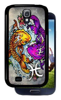 Pisces Zodiac Symbol and Fish   Black Samsung Galaxy S4 Dual Protective Durable Case Cell Phones & Accessories