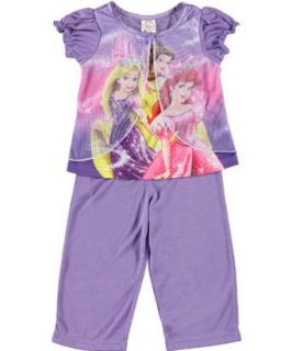 Disney Princess "Glitter Trio" 2 Piece Pajamas (Sizes 12M   24M)   purple, 18 months: Pajama Sets: Clothing