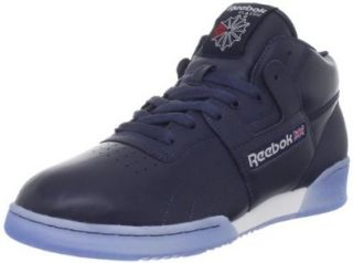Reebok Men's Workout Mid Ice Lace Up Fashion Sneaker, Athletic Navy/White/Ice, 7.5 M US Shoes