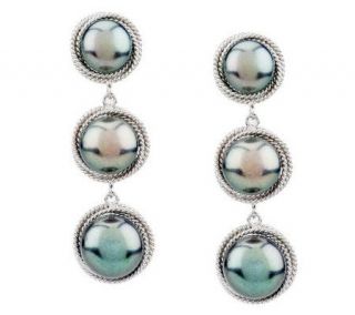 Honora Cultured Pearl Graduated Triple Drop Sterling Earrings —