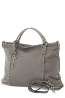 New Lancaster Paris Italy Calf Skin Leather Satchel Handbag Ipad Holder (Taupe): Top Handle Handbags: Shoes