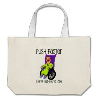 Angry Patient in Wheelchair Tote Bags