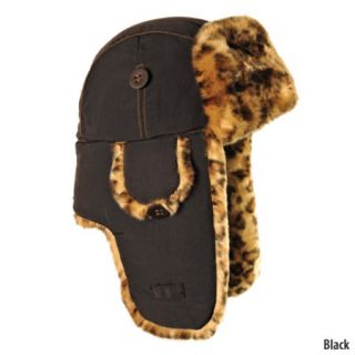 Mad Bomber Womens Bomber Hat with Leopard Print Faux Fur 442645