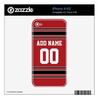 Team Jersey with Custom Name and Number Decal For iPhone 4