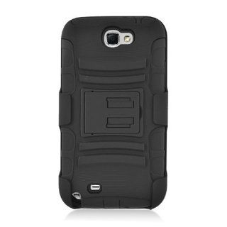 Black Hybrid Skin Case with Stand and Black Holster for Samsung Galaxy Note II/N7100: Cell Phones & Accessories
