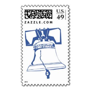 USA Blue Liberty Bell Postage Stamp