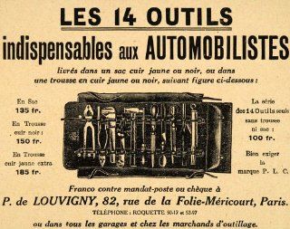 1920 Ad French Car Automobile Tool Set Kit Mechanics   Original Print Ad  