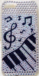 iPhashon Silver & Black Piano Keyboard & Musical Notes Case Cover for iPhone 5: Cell Phones & Accessories