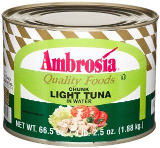 Ambrosia Chunk Light Tuna In Water, 66.5 Ounce Can : Tuna Seafood : Grocery & Gourmet Food