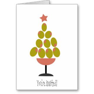 Holiday 'CHEERS' Olive Tree design Greeting Cards
