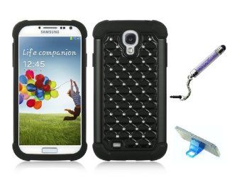 Premium New Samsung Galaxy S4 Studded diamond Protective Case, Screen Protector, Crystal Stylus Pen, Stand, Car Charger (Black): Beauty