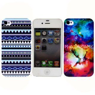 Highmall Aztec Tribal Ethnic Customs Array Hard Back Protect Case Cover for iPhone 4G 4 4S  2 Pack: Cell Phones & Accessories