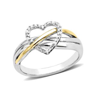 10 CT. T.W. Diamond Heart Shaped Crossover Ring in Sterling Silver