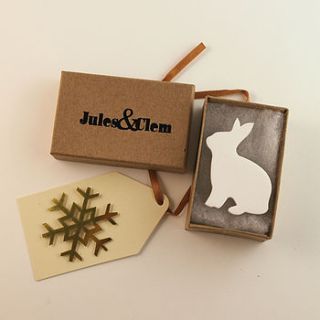 lucky bunny brooch by jules and clem