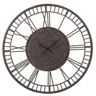 42" Oversized Cut Out Roman Numeral Display Round Vintage Wall Mounted Clock  