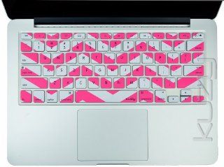 Kuzy   Pink Chevron Zig Zag Keyboard Cover for MacBook Pro 13" 15" 17" (with or w/out Retina Display) iMac and MacBook Air 13" Silicone Skin   Pink: Computers & Accessories