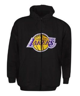 NBA Boys' Los Angeles Lakers Full Zip Hooded Fleece Top (Black) : Clothing