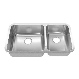 American Standard 20CR.331900.073 Prevoir 32.88 Inch Stainless Steel Undermount Double Combination with Small Bowl on Right Kitchen Sink, Brushed Satin    