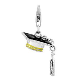 graduation cap charm in sterling silver orig $ 37 00 now $ 31 45