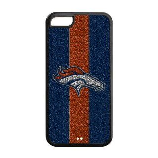 Denver Broncos Custom Case/Cover FOR Apple iPhone 5C, Border Rubber Silicone Case Black/White: Cell Phones & Accessories