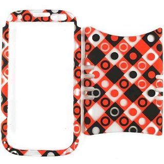 Cell Armor I747 RSNAP TE496 S Rocker Snap On Case for Samsung Galaxy S3 I747   Retail Packaging   Trans. Black/Red/White Dots in Squares Cell Phones & Accessories