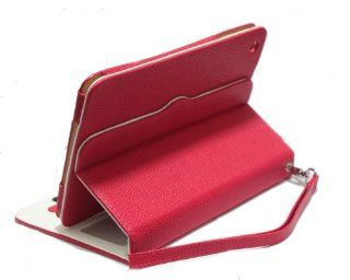 Leather Fold Case Cover Stand with Hand Strap plug in card For Apple ipad mini with wake/sleep function: Cell Phones & Accessories