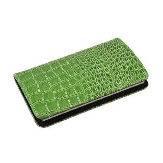 Green Snake Pattern Faux Leather Magnetic Closure Business Card Case Holder : Office Products