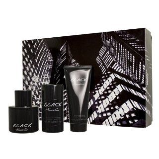 KENNETH COLE BLACK 3 Piece Eau de Toilette Spray Gift Set for Men : Fragrance Sets : Beauty