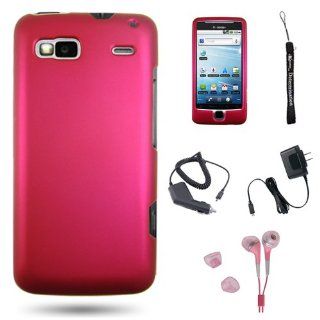 Pink Premium Rubberized Snap on Case Cover for HTC G2 + Determination Hand Strap + Car Charger + Home Charger + HD Earbuds (3.5mm Jack): Cell Phones & Accessories
