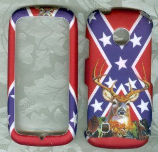 Rebel Flag Buck Deer Faceplate Hard Case Protector for Tracfone Straight Talk Lg 505c Lg505c: Cell Phones & Accessories
