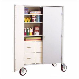 Fleetwood 15.507x Organizer Mobile Storage Cabinet Color/Trim: Mahogany/Black, Model: 4 Shelves/3 Drawers : Office Products