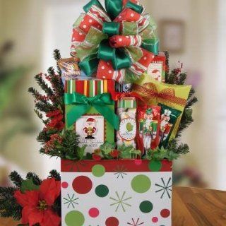 Chris Kringle Christmas Holiday Themed Gift Basket  Popped Popcorn  Grocery & Gourmet Food