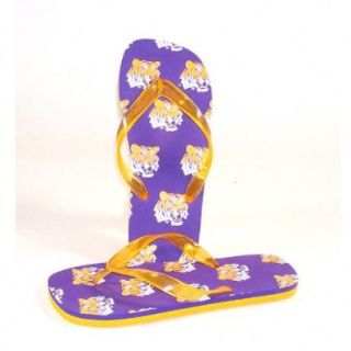 LSU Tigers Printed Flip Flops   Men's (10 11) Women's (11 12) Sandals Shoes