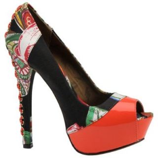 Betsey Johnson Women's Vollume Pump   11 M   Red Multi: Shoes