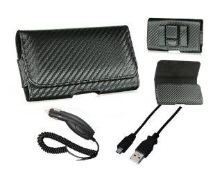 ZTE AVAIL Case Premium Pouch, Car Charger, USB Data Sync Cable Protection and Power Package Set: Cell Phones & Accessories