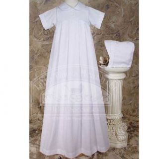 Baby Boy Size 12M White Simple Pique Christening Baptism Gown Hat Set : Infant And Toddler Christening Apparel : Baby