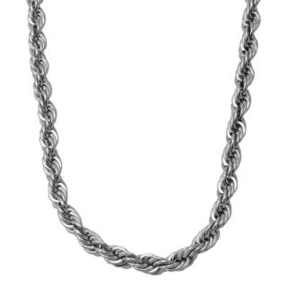Mens Stainless Steel 4.0mm Rope Chain Necklace   24   Zales