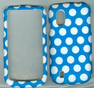 Blue White Dot Zte Concord V768 T mobile Faceplate Snap on Rubberized Hard Phone Cover Case Protector Accessory Cell Phones & Accessories