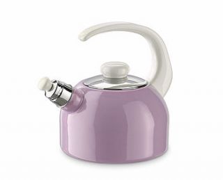 enamel whistling kettle   pink by lytton and lily vintage home & garden