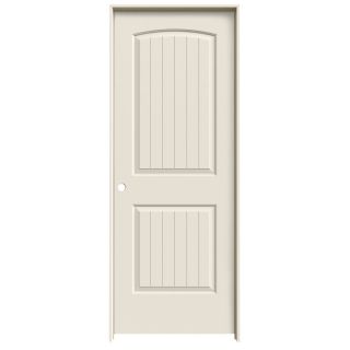 ReliaBilt 2 Panel Round Top Plank Solid Core Smooth Molded Composite Right Hand Interior Single Prehung Door (Common: 80 in x 32 in; Actual: 81.68 in x 33.56 in)