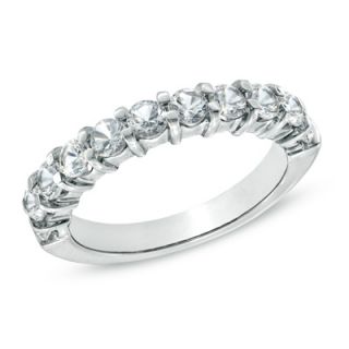 Lab Created White Sapphire Anniversary Band in Sterling Silver   Zales