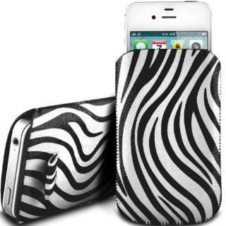 N4U Online White Zebra Premium Pu Leather Pull Flip Tab Case Cover Pouch For Acer Cloudmobile: Cell Phones & Accessories