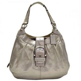 Authentic Coach Soho Leather Large Lynn Hobo Handbag 15075 Pewter Metallic: Clothing