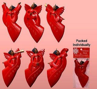 Angel Variety Set I (Set of 12   Red): African American Christmas Ornaments   Decorative Hanging Ornaments