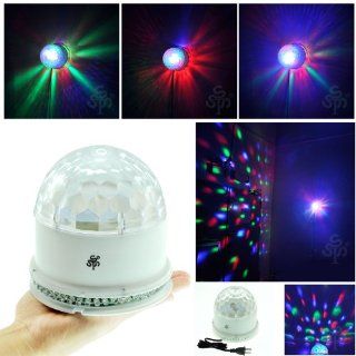 TSSS XL52 W RGB Crystal Rotating Magic Ball Sunflower Colorful Lighting Lamp Stage Light White LED: Musical Instruments