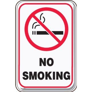 Accuform Signs PAR522 Deco Shield Acrylic Plastic Architectural Style Sign, Legend "NO SMOKING" with Graphic, 6" Width x 9" Length x 0.135" Thickness, Black/Red on White Industrial Warning Signs