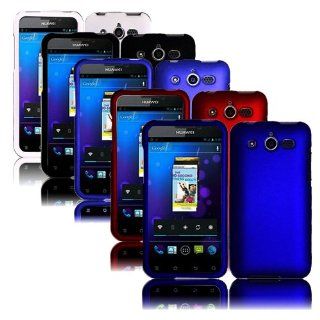 Importer520 5in1 Combo Colorful Rubberized Plastic Hard Case Cover For Huawei Mercury M886 Glory (Cricket), White Black Purple Red Blue: Cell Phones & Accessories